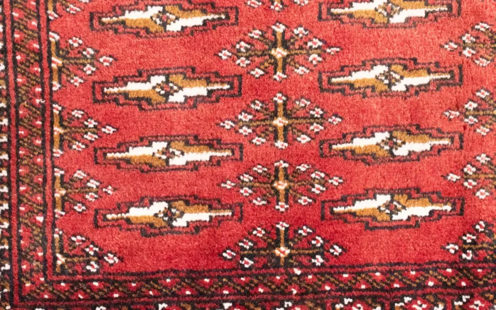 Løper Turkaman teppe - 100 x 50 cm - rød