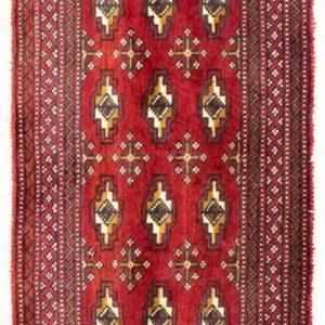 Løper Turkaman teppe - 100 x 50 cm - rød