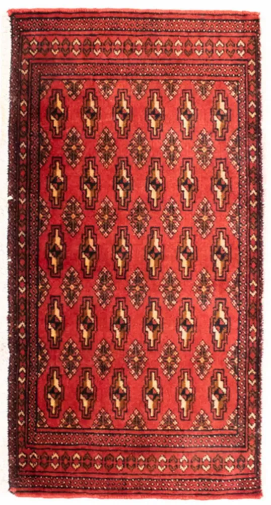 Løper Turkaman teppe - 100 x 50 cm - rød
