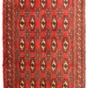 Løper Turkaman teppe - 100 x 50 cm - rød