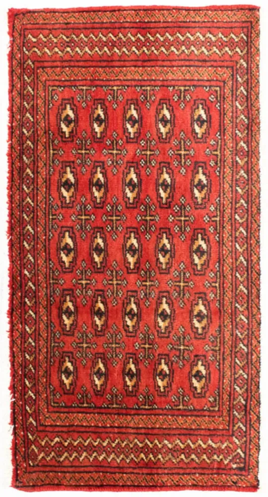 Løper Turkaman teppe - 100 x 50 cm - rød