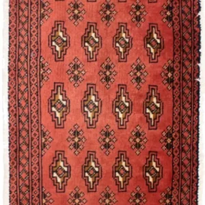 Løper Turkaman teppe - 100 x 50 cm - rød