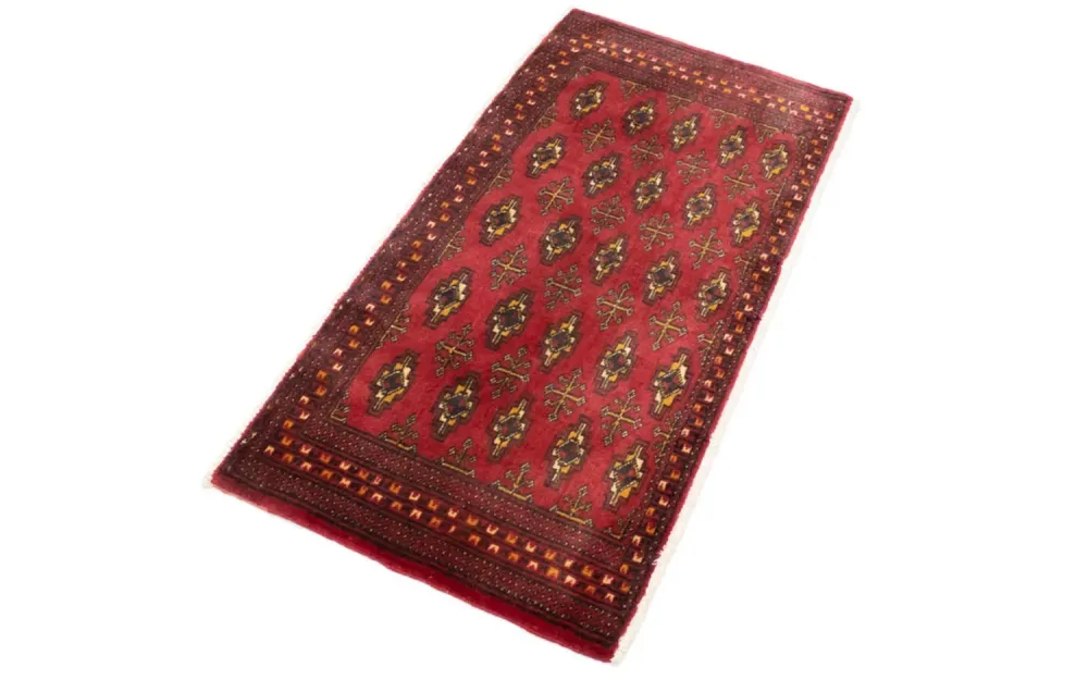 Løper Turkaman teppe - 100 x 50 cm - rød