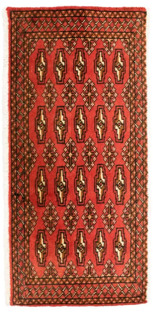 Løper Turkaman teppe - 100 x 50 cm - rød