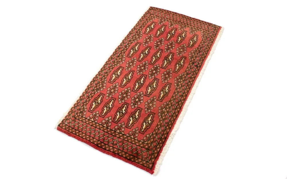 Løper Turkaman teppe - 100 x 50 cm - rød