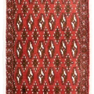 Løper Turkaman teppe - 100 x 50 cm - rød