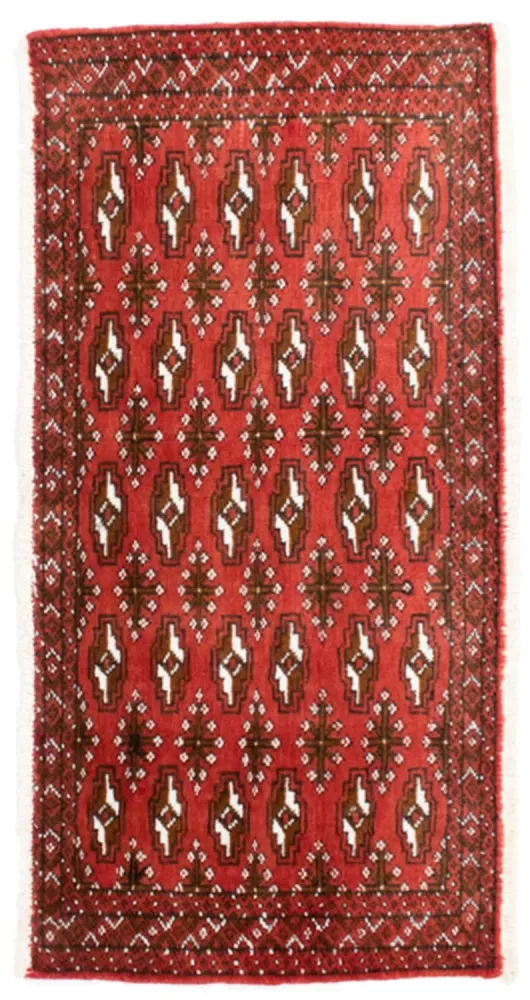 Løper Turkaman teppe - 100 x 50 cm - rød