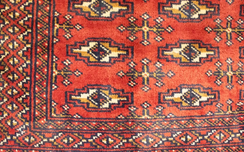 Løper Turkaman teppe - 100 x 50 cm - rød