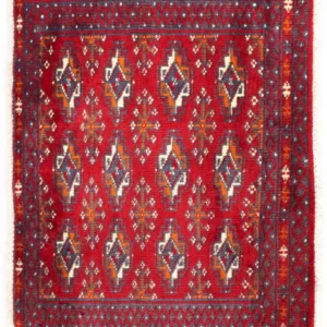 Løper Turkaman teppe - 100 x 50 cm - rød