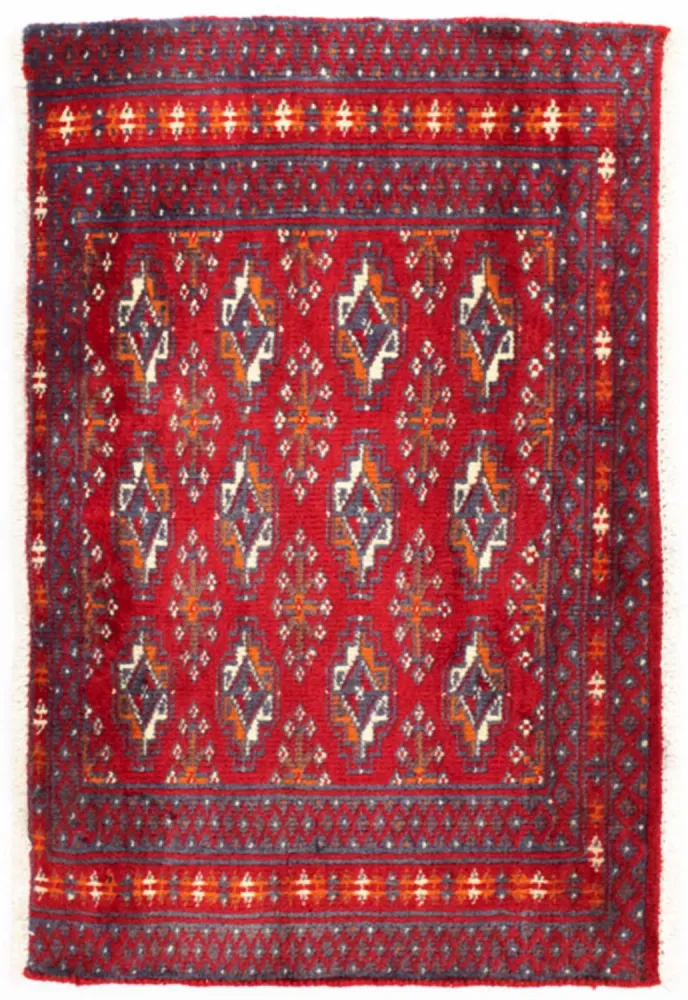 Løper Turkaman teppe - 100 x 50 cm - rød