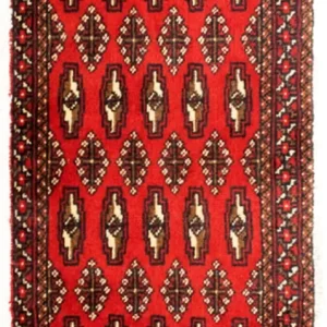 Løper Turkaman teppe - 100 x 50 cm - rød