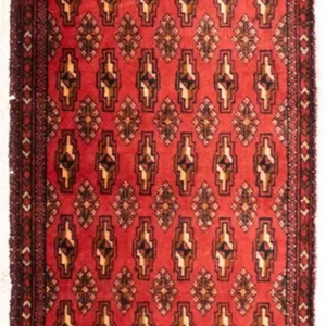 Løper Turkaman teppe - 100 x 50 cm - rød