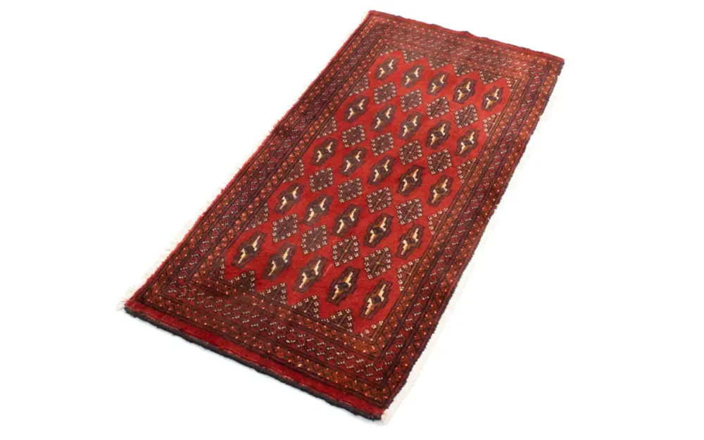Løper Turkaman teppe - 100 x 50 cm - rød