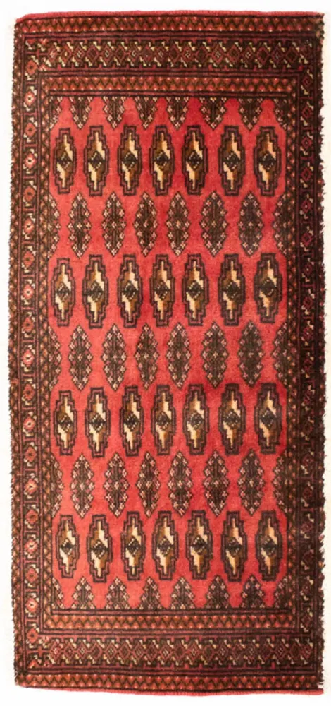 Løper Turkaman teppe - 100 x 50 cm - rød