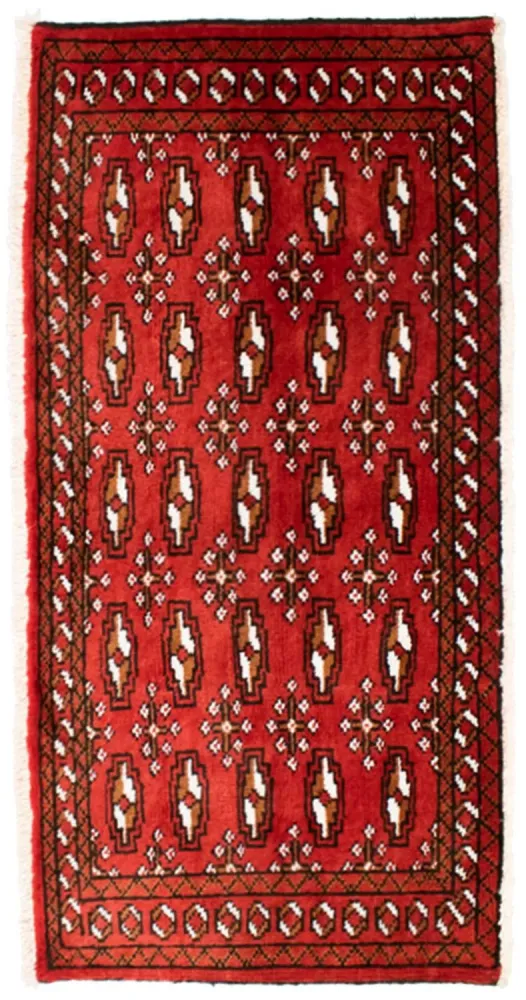 Løper Turkaman teppe - 100 x 50 cm - rød