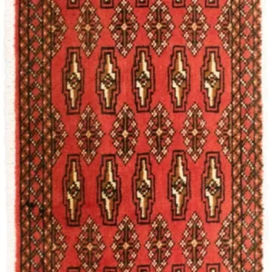 Løper Turkaman teppe - 100 x 50 cm - rød