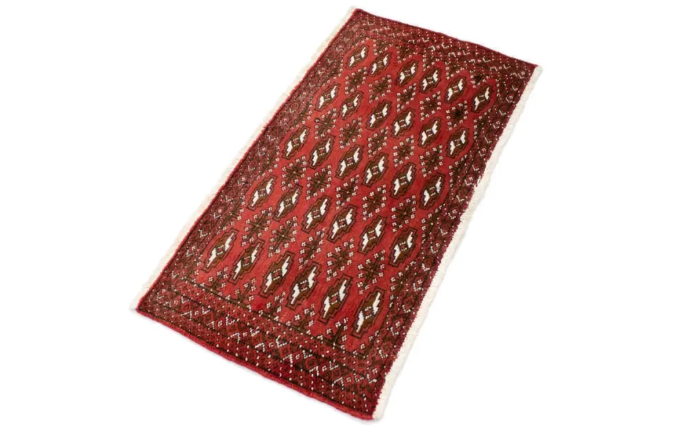 Løper Turkaman teppe - 100 x 50 cm - rød