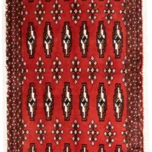 Løper Turkaman teppe - 100 x 50 cm - rød