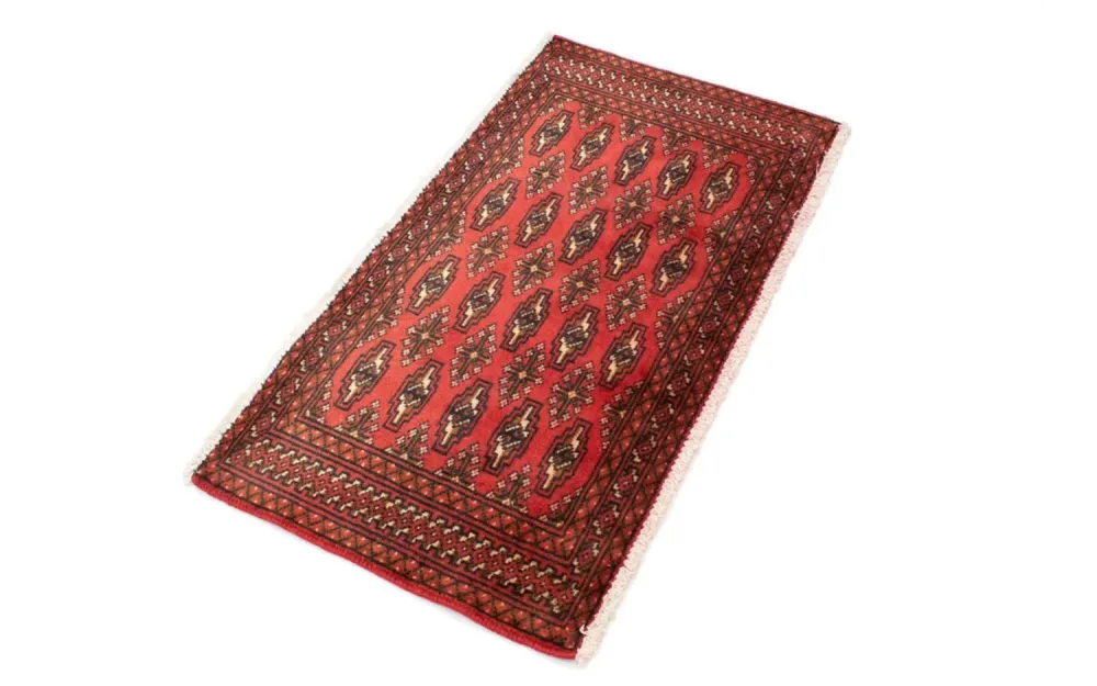 Løper Turkaman teppe - 100 x 50 cm - rød