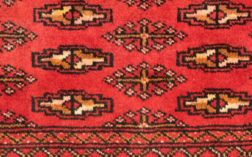 Løper Turkaman teppe - 100 x 50 cm - rød