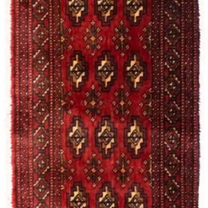Løper Turkaman teppe - 100 x 50 cm - rød