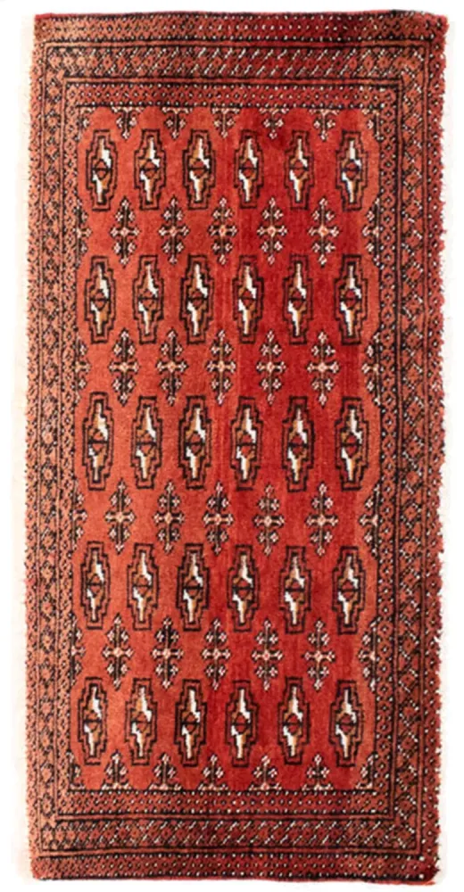 Løper Turkaman teppe - 100 x 50 cm - rød