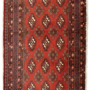 Løper Turkaman teppe - 100 x 50 cm - rød