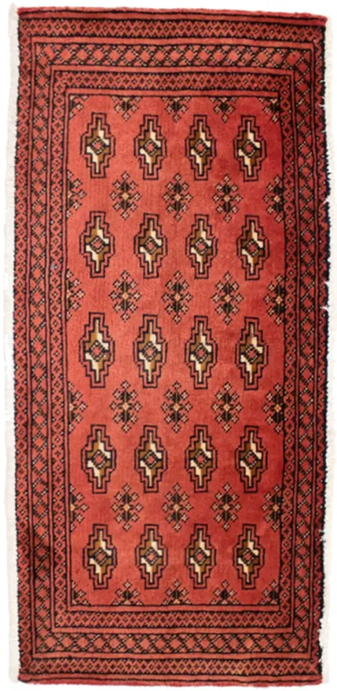 Løper Turkaman teppe - 100 x 50 cm - rød