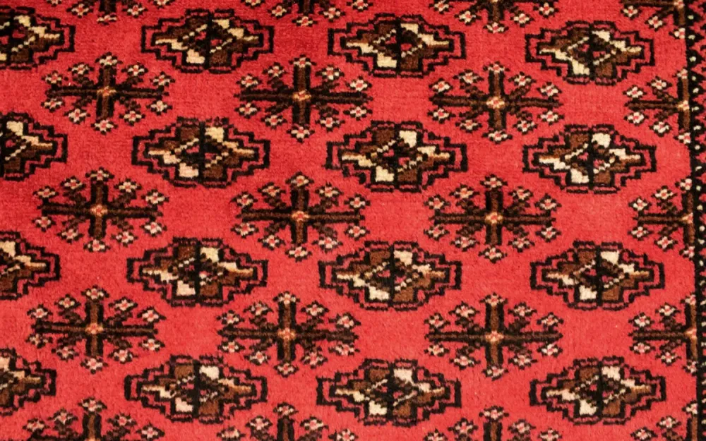 Løper Turkaman teppe - 100 x 50 cm - rød