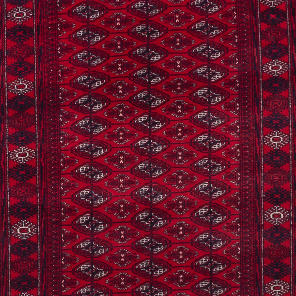 Løper Turkaman teppe - 396 x 87 cm - rød