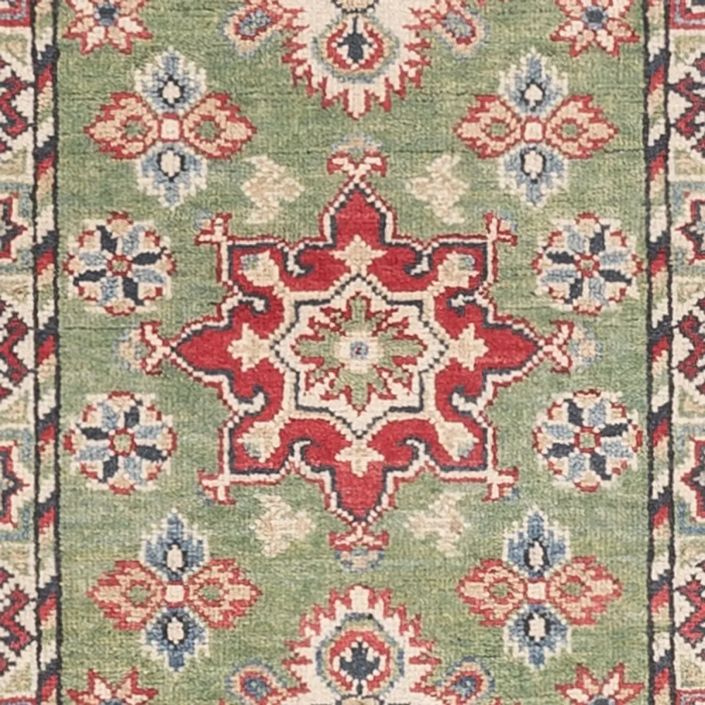 Løper Ziegler Teppe - Kazak - 181 x 64 cm - lysegrønn