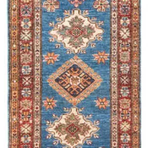 Løper Ziegler Teppe - Kazak - 205 x 63 cm - blå