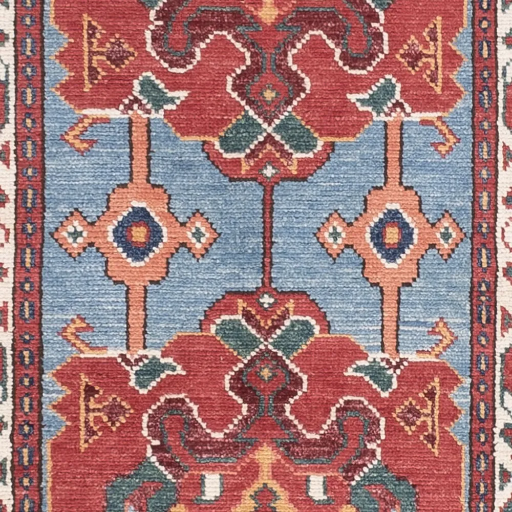 Løper Ziegler Teppe - Kazak - 287 x 75 cm - blå