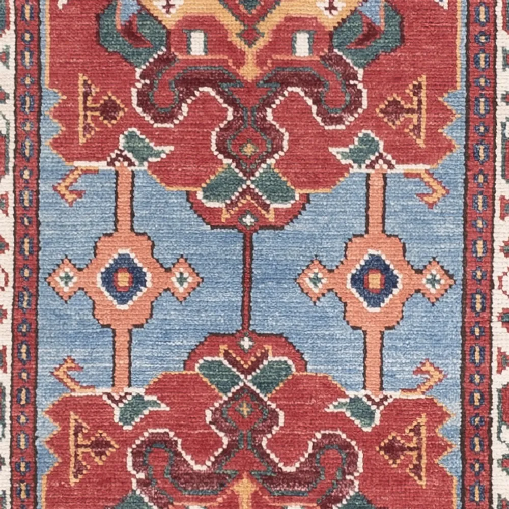 Løper Ziegler Teppe - Kazak - 287 x 77 cm - blå