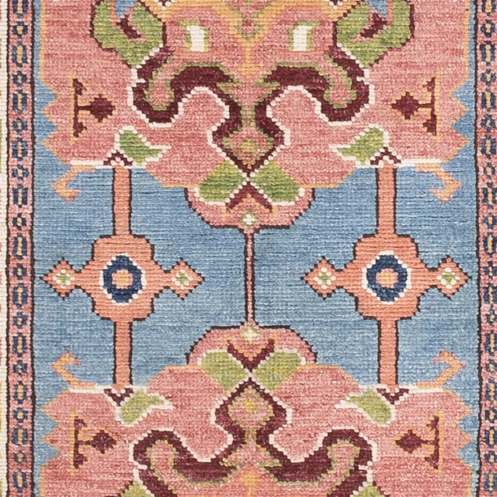 Løper Ziegler Teppe - Kazak - 297 x 76 cm - blå
