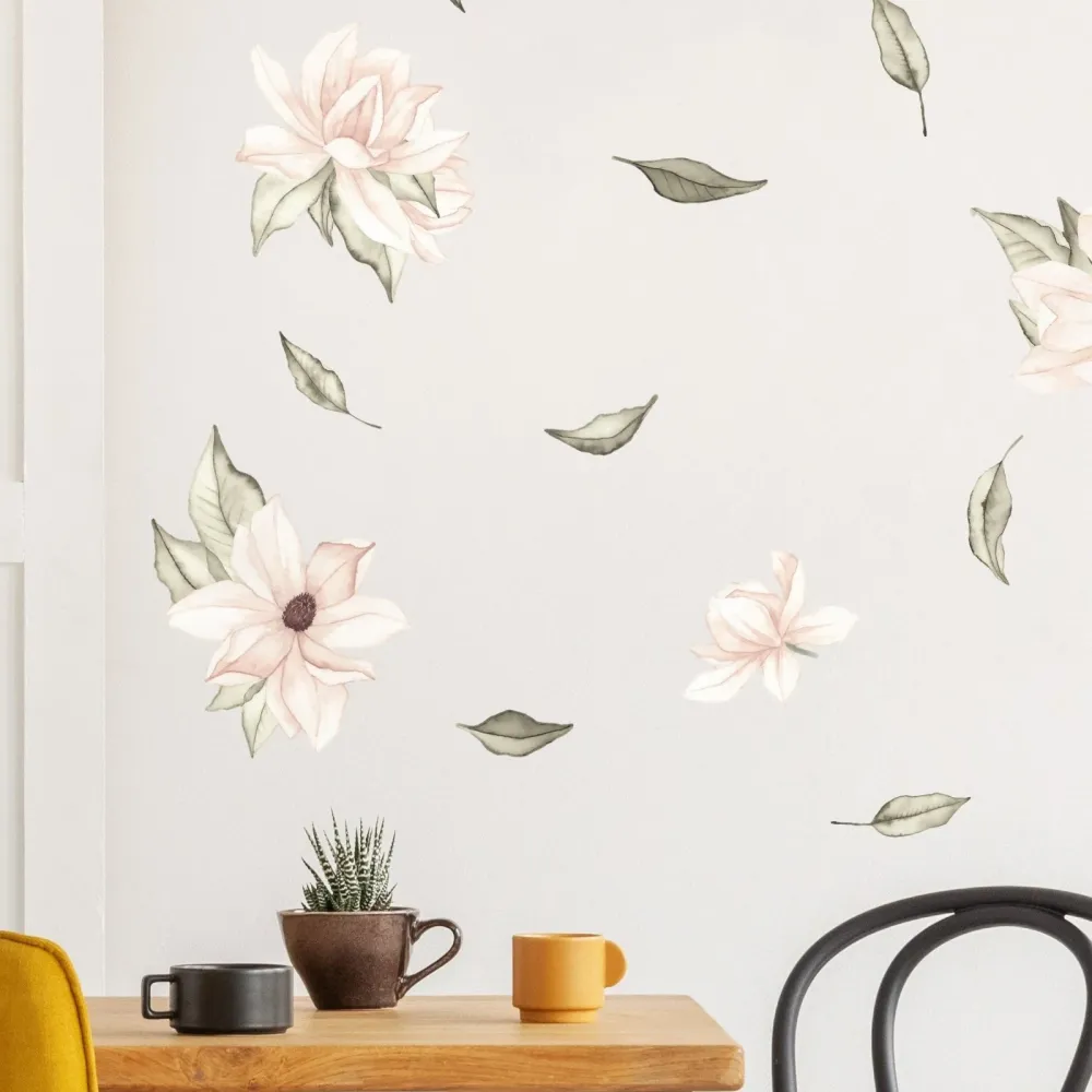 Magnolia blomster veggklistremerker