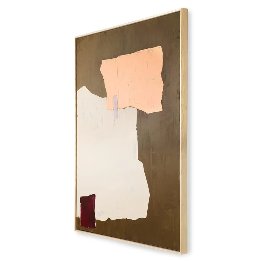 Maleri Abstract Mustard/Nude 100x120