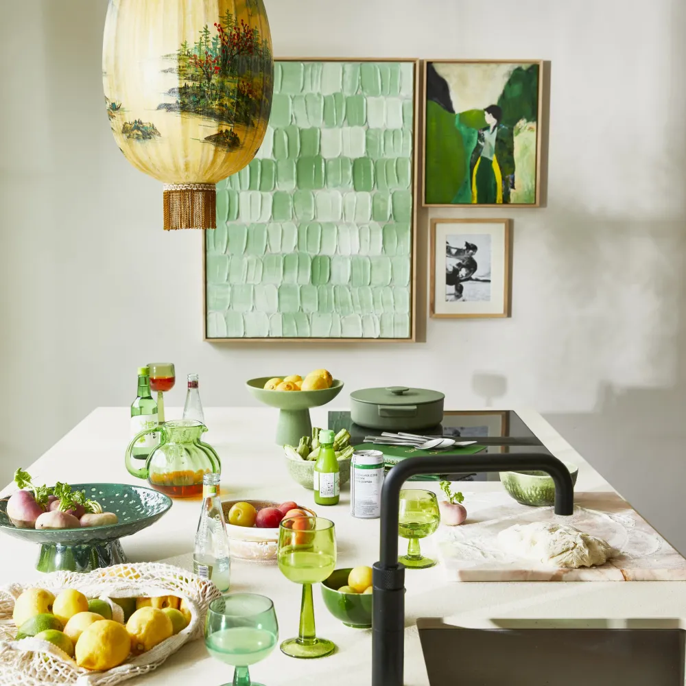 Maleri Green Palette Abstract 75x100