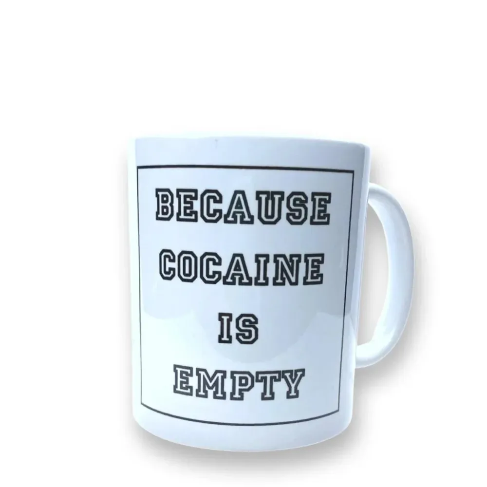 Morsom kopp "Because Cocaine is Empty" – Høykvalitets porselen