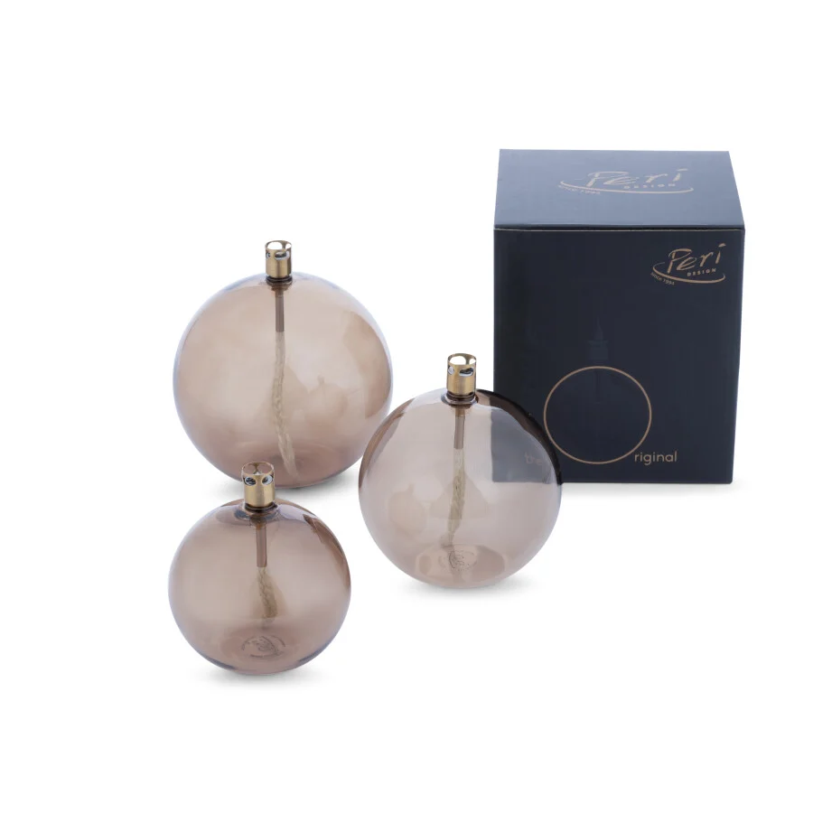 Oljelampe rund, champagne- L