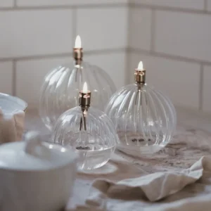Oljelampe rund, elegant- L