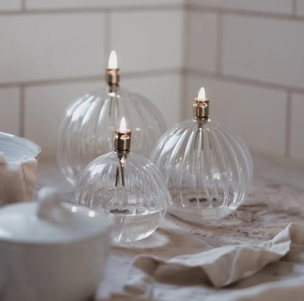 Oljelampe rund, elegant- L