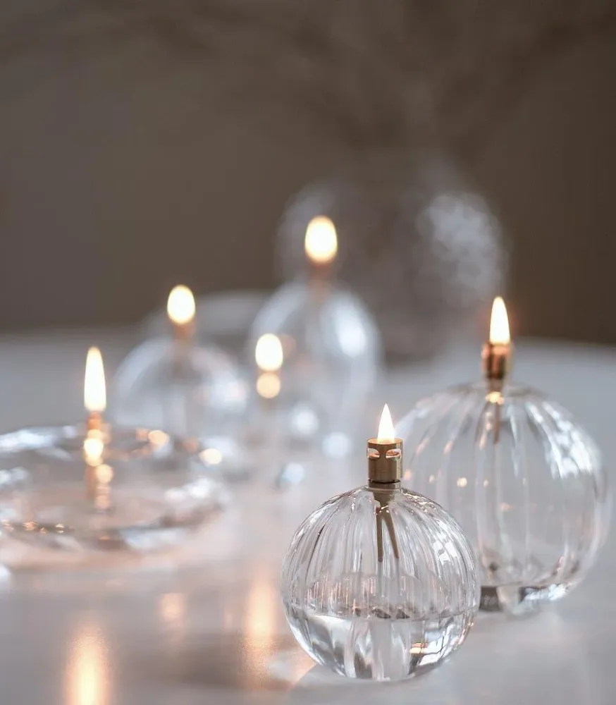 Oljelampe rund, elegant- L