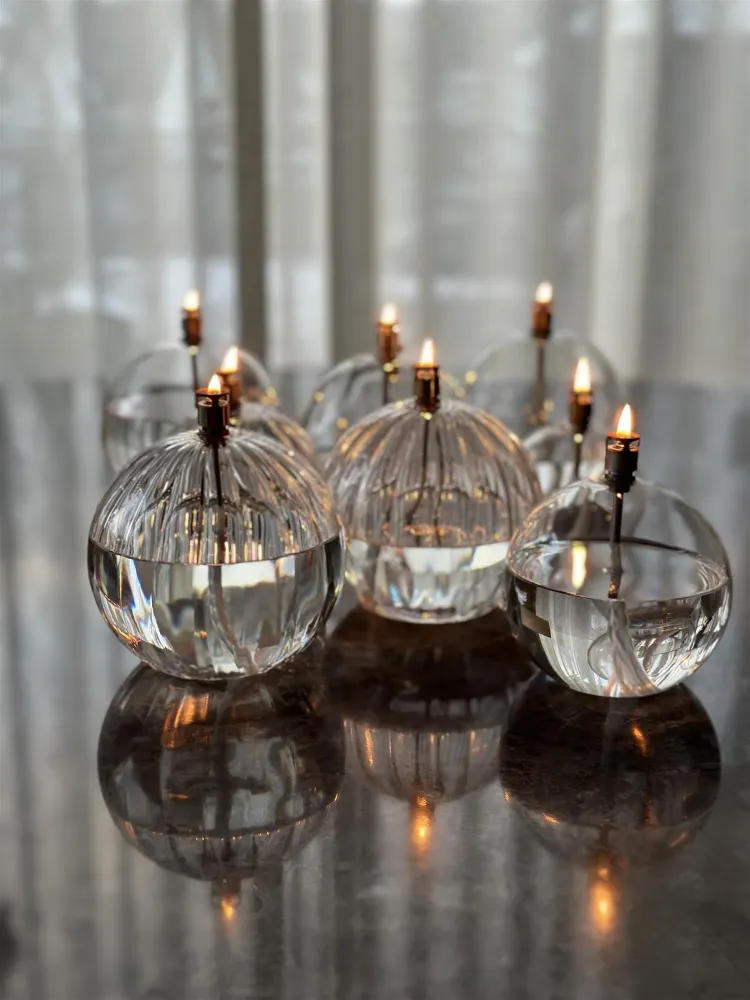Oljelampe rund, elegant- L