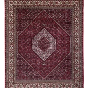Orientalsk teppe - Bijar - Indus - 300 x 247 cm - mørk rød