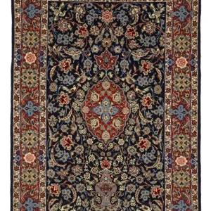 Orientalsk teppe - Isfahan - Halskjede av silke - 166 x 114 cm - mørkeblå