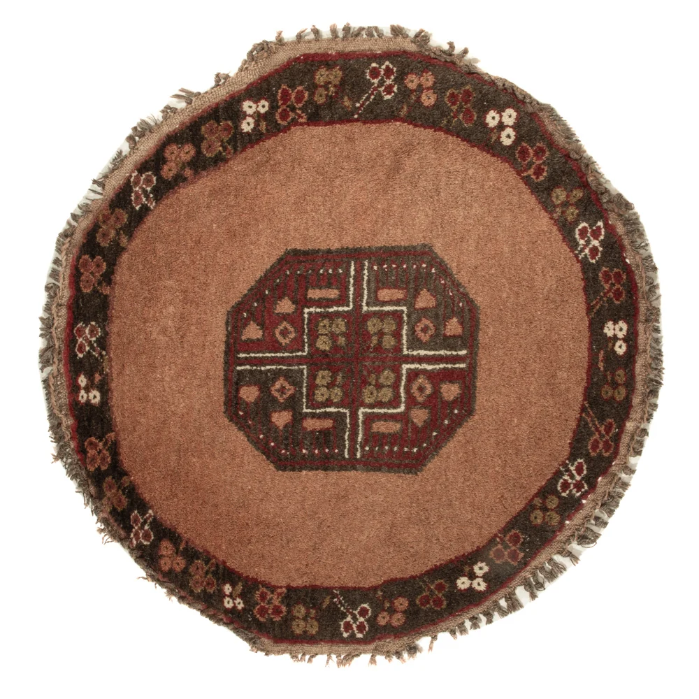Orientalsk teppe rundt - 67 x 67 cm - flerfarget