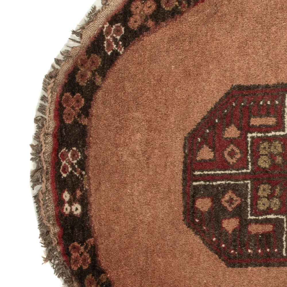 Orientalsk teppe rundt - 67 x 67 cm - flerfarget