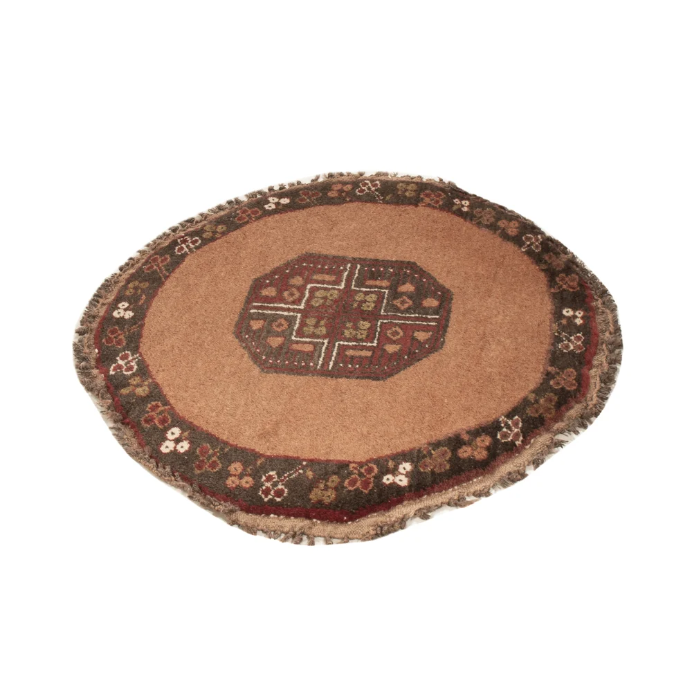 Orientalsk teppe rundt - 67 x 67 cm - flerfarget