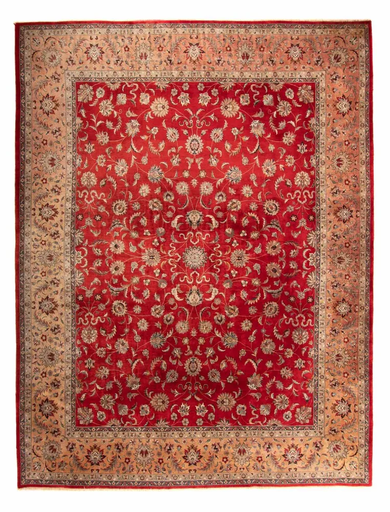 Orientalsk teppe - Tabriz - 363 x 280 cm - mørk rød